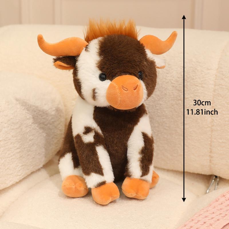Treasuringu New Highland Cattle Stuffed Toys Highland Cow Plush Toy Soft Animals Fluffy Doll Birthday Gift For Kids