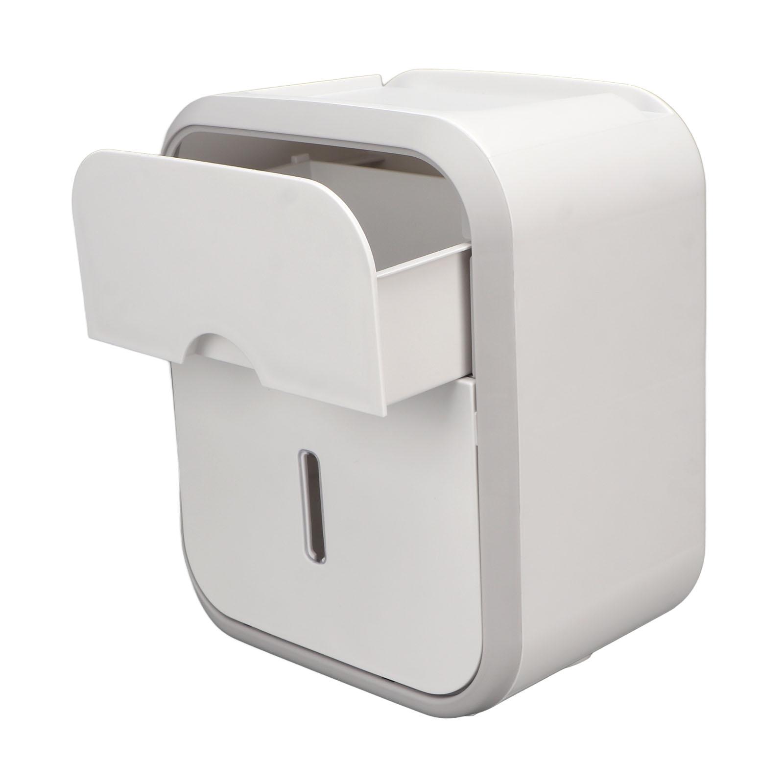 

Paper Holder Box Wall Mounted Punching Free Waterproof Paper Towel Storage Box for Bathroom