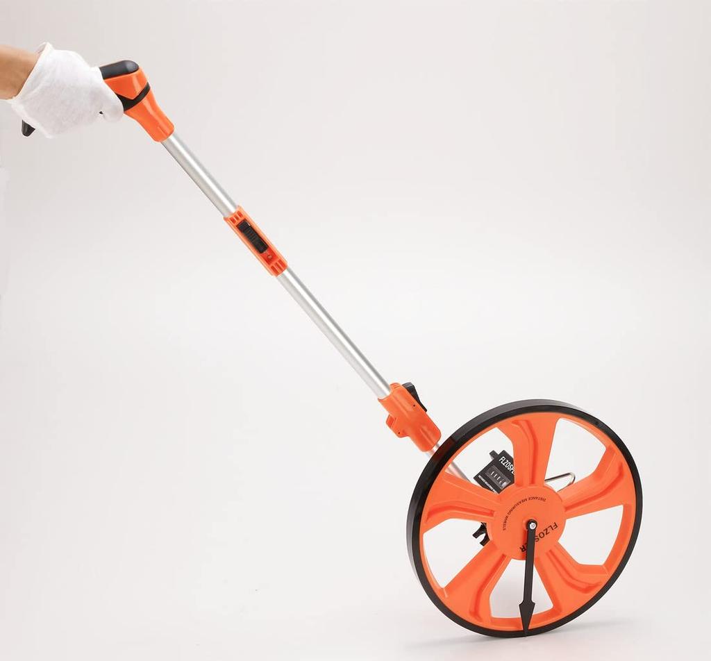Walking Measure, Wheel, Foldable, Road Measure, Orange, Distance Measuring Device, Road Counter, Wheel Measure