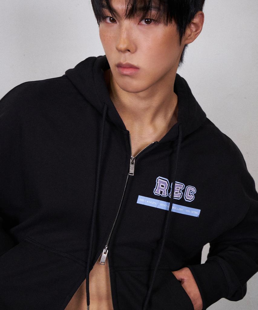 Recordinghouse Rec Graphic Hoodie Zip Up [Black]