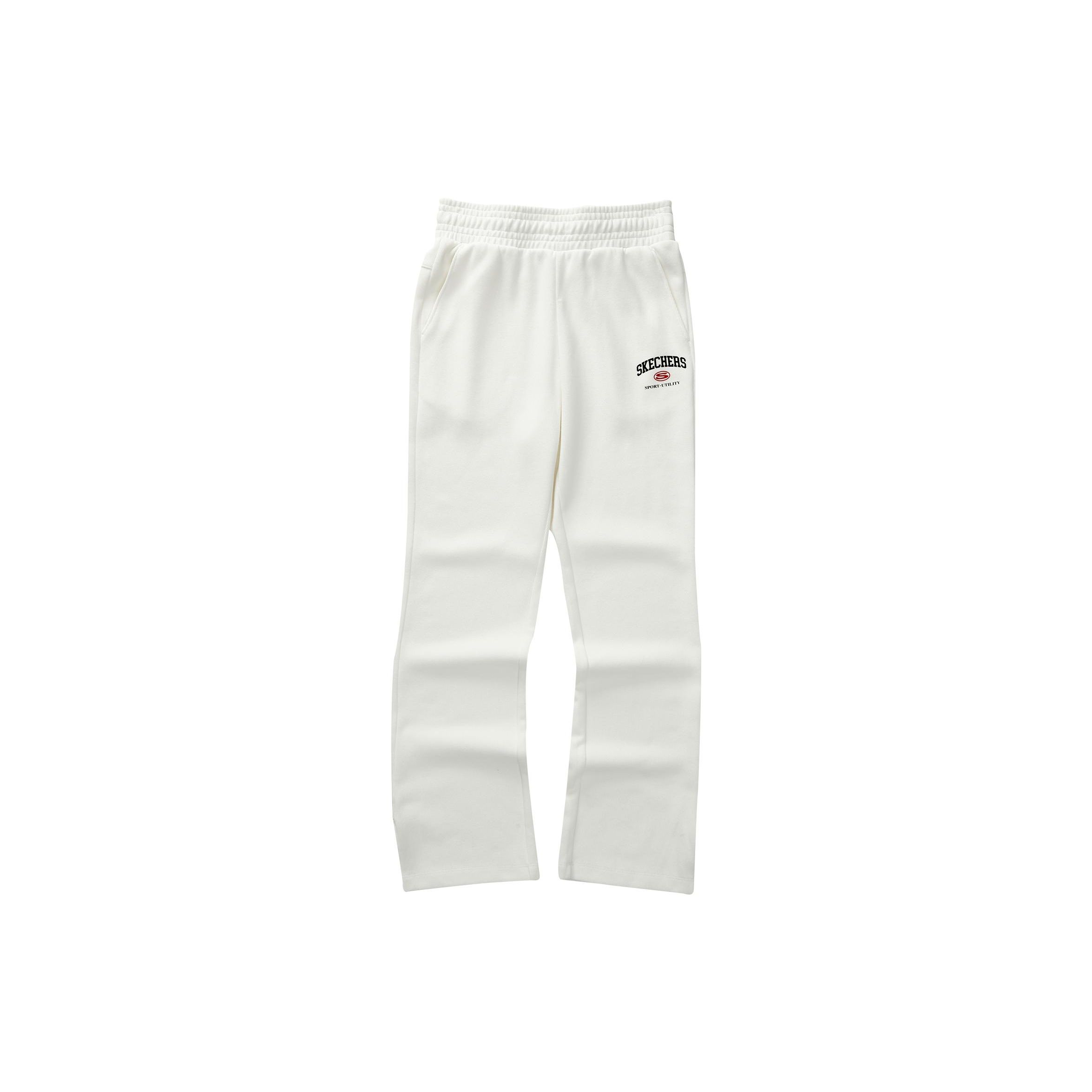Skechers Colorful Casual Series Solid Mid-Rise Straight Leg Pants Women bottoms Cotton-Candy-White L423W008-0074 M