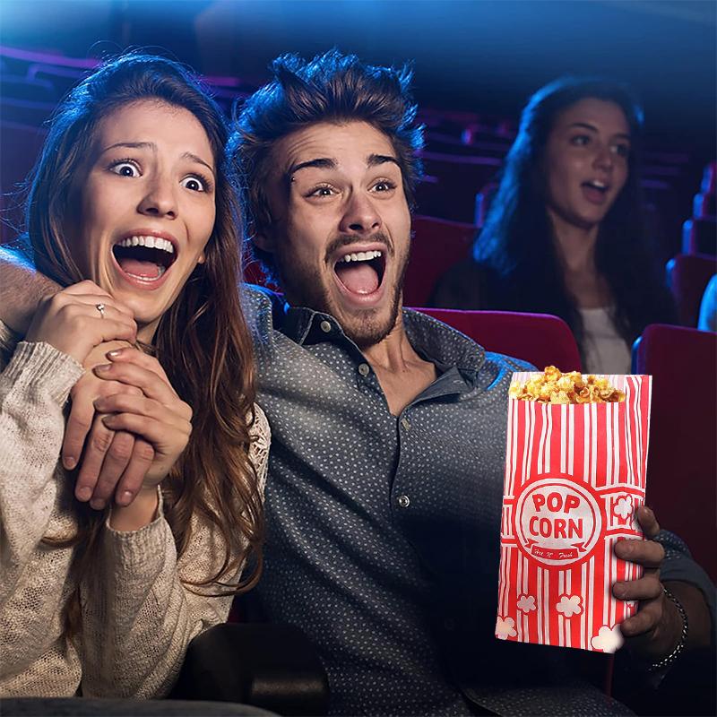 25 Stück Papiertüten für Popcorn, Goodie-Verpackung, Karneval, Snacks, Leckereien, Behälter, Eimer, Hochzeit, Geburtstag, Party, Filmabend, Zubehör