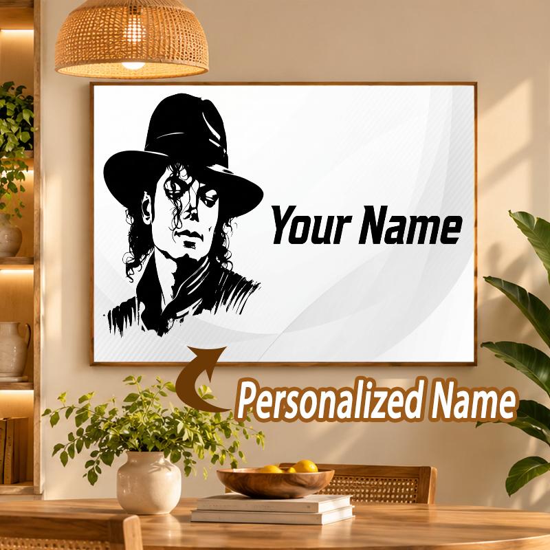 Custom Name Michael Jackson 5D Diamond Painting Personalized Full Drill Diamond Art Kit Gift