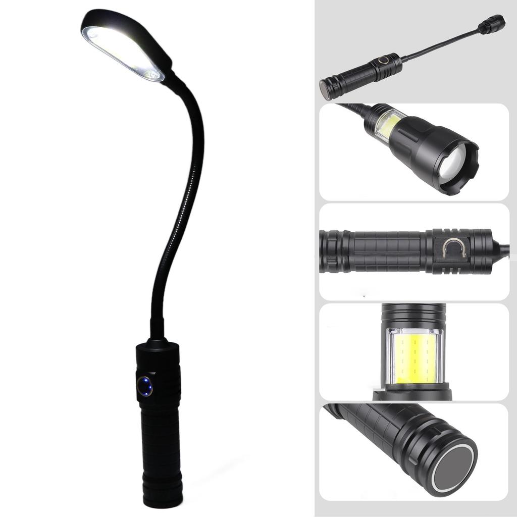 Magnetische flexible Arbeitsleuchte Starkes Licht Typ-C-Aufladung Zoombare LED-Arbeitsleuchte mit Magnetfuß