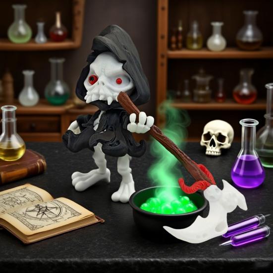 Grim Reaper Action Figure 3D Printed Articulated Reaper Toy Collectible Spooky Action