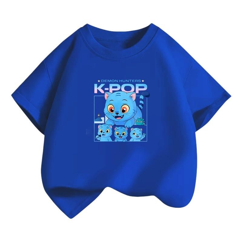 

Kids Girls Kpop Hunters Zoey Mira Rumi Animal Derpy Printed T-shirt 170cm синій