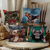 Películas Clásicas Gremlins Funda de Almohada de Personaje Almohada Cuadrada Dormitorio Sofá Cojín de Confort para el Ocio Coche