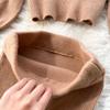 Autumn And Winter Retro Cross Sex V-Neck Bubble Sleeve Loose Sweater + High Waist Hip Knitted Half-Body Skirt Two-Piece Set