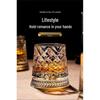 JINGRX Creative Crystal Rotating Whiskey Glass