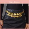 Stylish Middle East Gold Metal Coin Tassel Waist Chain For Women Fashion Summer