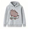 Cute Cartoon Cat Riding Scooter Print Kids 100% Cotton Crew Neck Short Sleeve T-Shirt, Unisex Boys Girls Casual Comfortable Lightweight Summer Basic T