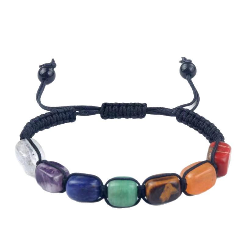 European & American Natural Tiger Eye Stone Beaded Adjustable Woven Bracelet