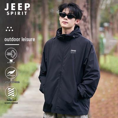 מעיל רוח קפוצ'ון לגברים JEEP SPIRIT לחוץ
