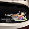 Cartoon Snail Reflective Rear Windshield Sticker - Slow Down & Keep Safe Distance