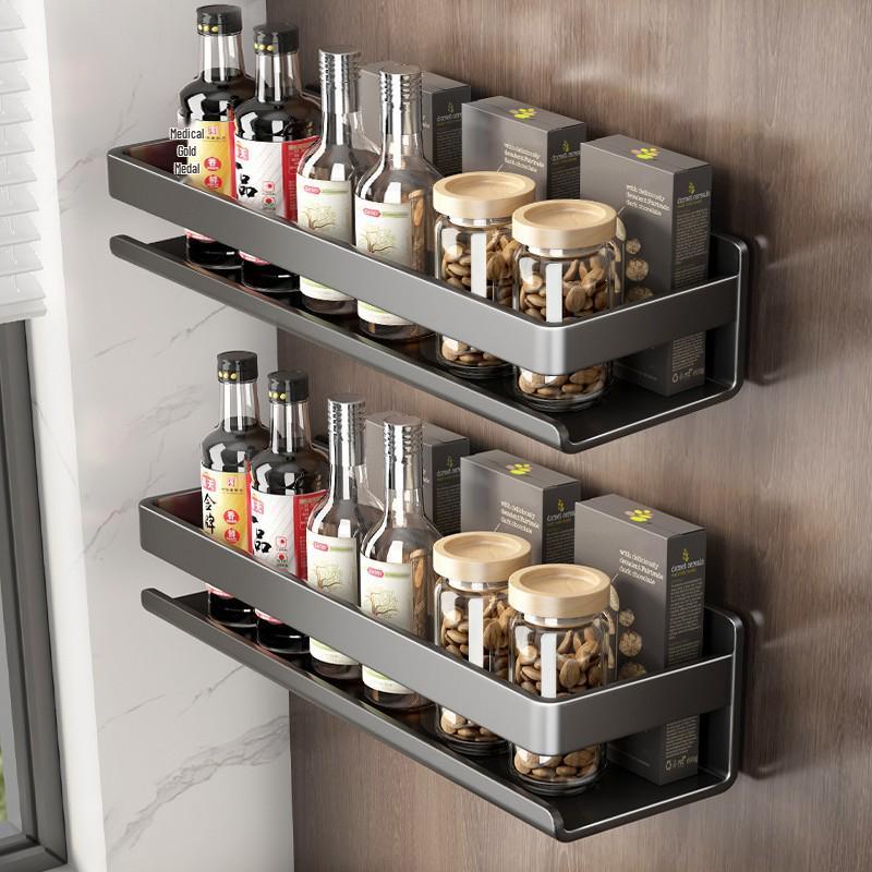 

Настінний кухонний органайзер для спецій кольору збройової сталі