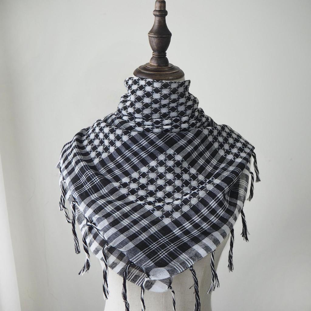 Bufanda con Borla Keffiyeh de Arafat Transfronteriza: Ropa Táctica para Desierto Ligera y Resistente al Viento/Arena