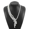 Multilayer Imitation Pearl Long Chain Necklace for Women Irregular Metal Choker Party Jewelry Wedding Accessories
