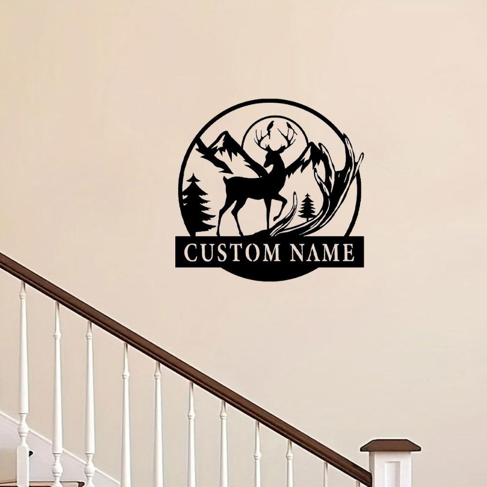 Metal Deer Wall Art, Elk Head Sculpture, Hunting Lodge Decor, Rustic Cabin Ornament, Wildlife Metal Sign