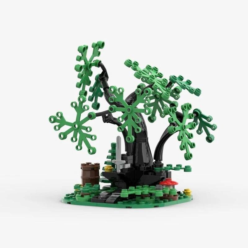 MOC Building Block Toys Are Creative Assembly Toys and Christmas Gifts Featuring a Model of a Small Castle In a Medieval Forest