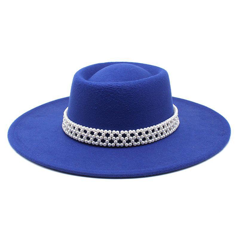 New Autumn and Winter Hepburn Style Dome Concave and Convex Top Big Brim Female British Men Woolen Felt Hat Cashmere Top Hat Hat