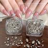 Zirconia Rhinestone Nail Art Kit: Shiny Round, Pigeon Egg, Long Strip, Pointed Bottom Naked Diamond Decorations.