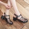 2025 Sommer Kvinner Nye Sandaler Gjennomsiktige Høye Hæler Platformsandal Kvinner Casual Jelly Sko Dame Firkantet Bling Stroppesandaler