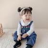 Spring & Autumn Baby Denim Jumpsuit Set - Casual 2-Piece Romper & Overalls for Girls