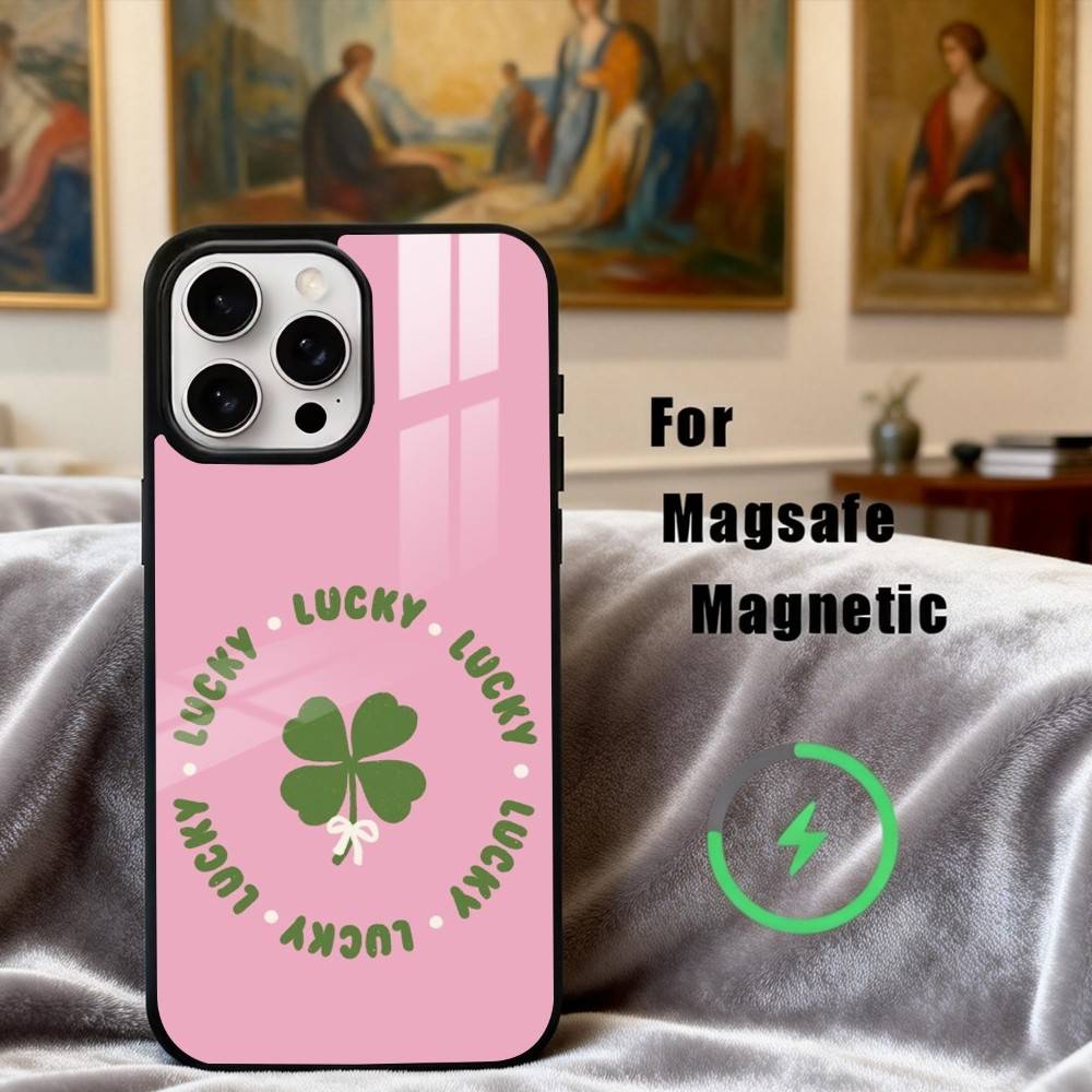 C-Clover  C-Cute L-Lucky-K Phone Case For iPhone17,16,15,14,13,12,11 Plus,Pro Max Magnetic For Magsafe Wireless Charging