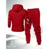 Men's Prayer Hand Peace Dove Printed Hoodie Set Drawstring Foot Tight Two Piece Set Trendy Retro Casual Sports