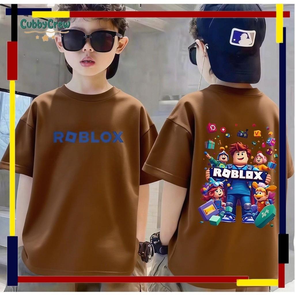 Brand new cool Roblox sport printed children's round neck top
