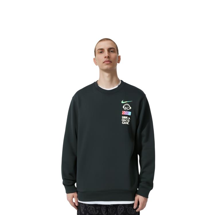 Nike Sweatshirts Men's Black Crew Neck Moderate Regular DC3938-010
