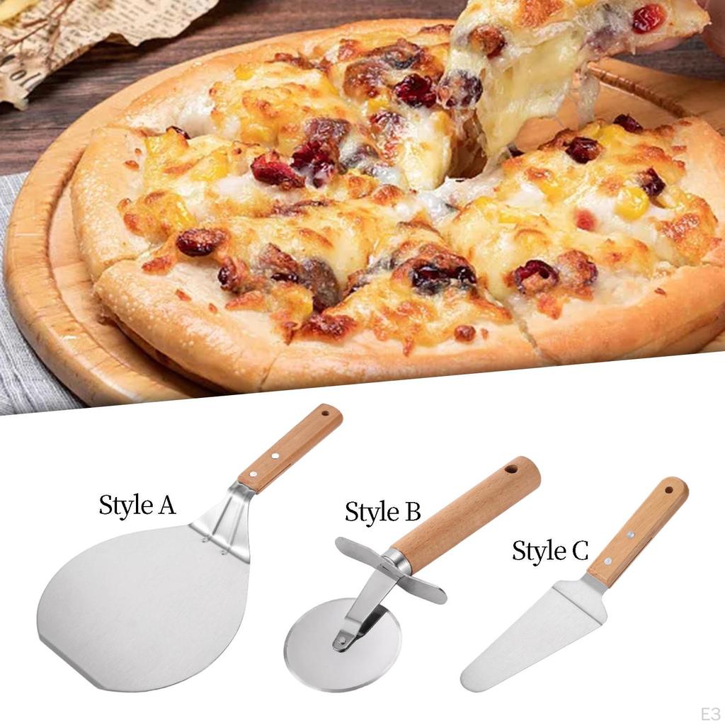 Baking Paddle, Pizza Turning Peel With Wooden Handle, Cake Lifter Transfer Tray For BBQ Baker Pasta