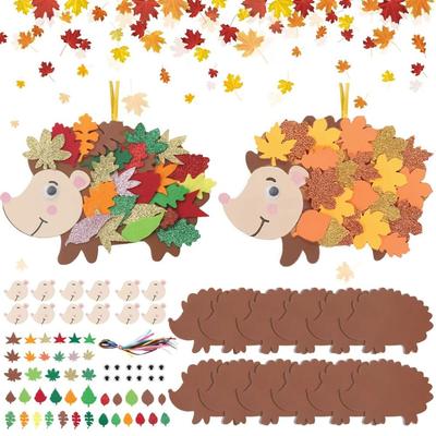 New Cartoon Felt Maple Leaf Hedgehog DIY Handmade Handicrafts Felt Animal Interesting Cute DIY Hedgehog Party Decoration