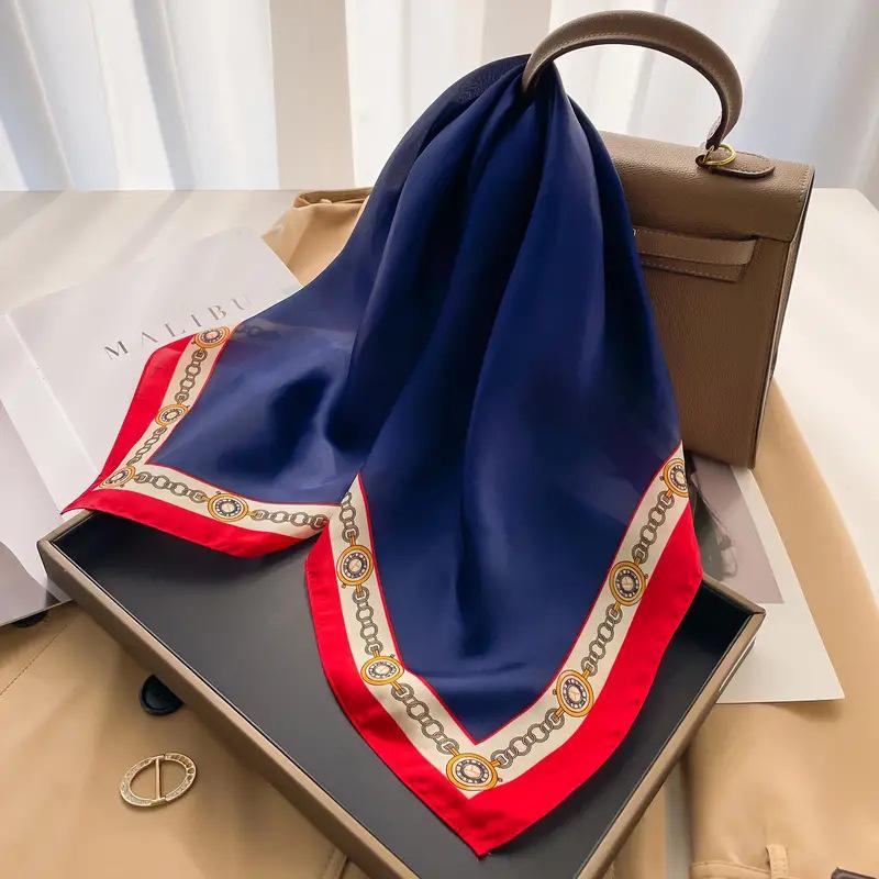 High-End Retro Korean-Style Silk Square Scarf: Versatile Fashion Accessory for Women