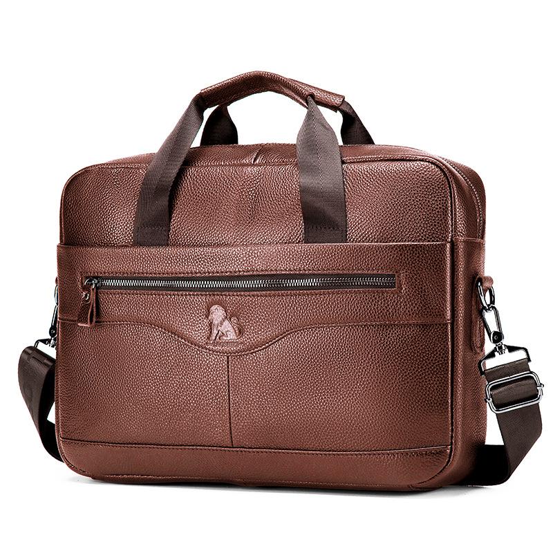 Мужской портфель из натуральной кожи коричневый