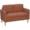 2-Seater Sofa with Storage and Solid Wooden Legs, for Living Room, Bedroom, 117 x 63 x 79 cm, Orange