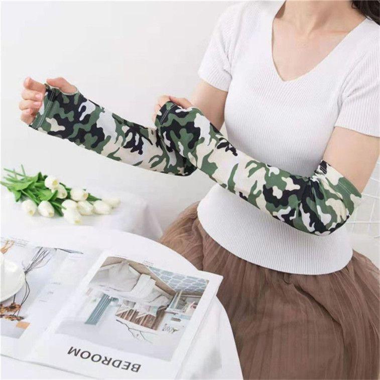 Camouflage Ice Sleeves for Men and Women Summer Breathable Sunscreen Sleeves Outdoor Sports Cycling Anti UV Arm Sleeves