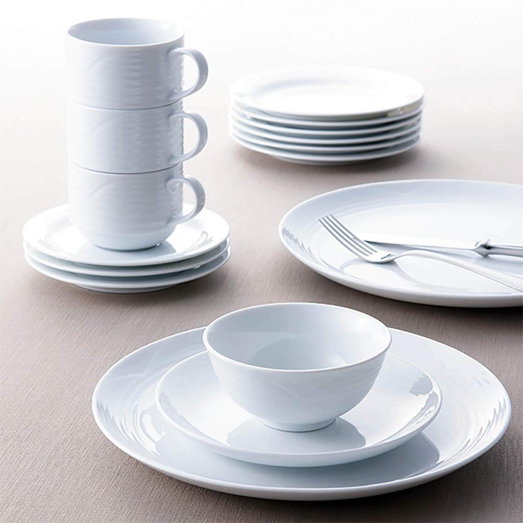 Noritake Deep Plate, 24cm, Arctic White, Microwave and Dishwasher Safe, White Fine Porcelain (White), 91522/4000
