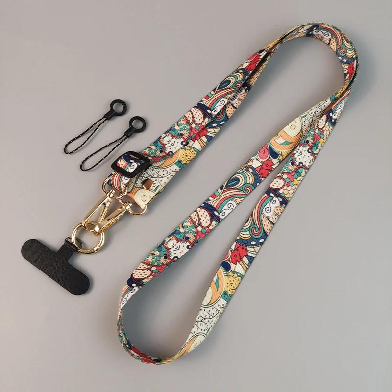

Graffiti Pattern Long Crossbody Mobile Phone Lanyard Adjustable Hanging Neck Strap Universal Cell Phone Case Anti-lost Lanyards