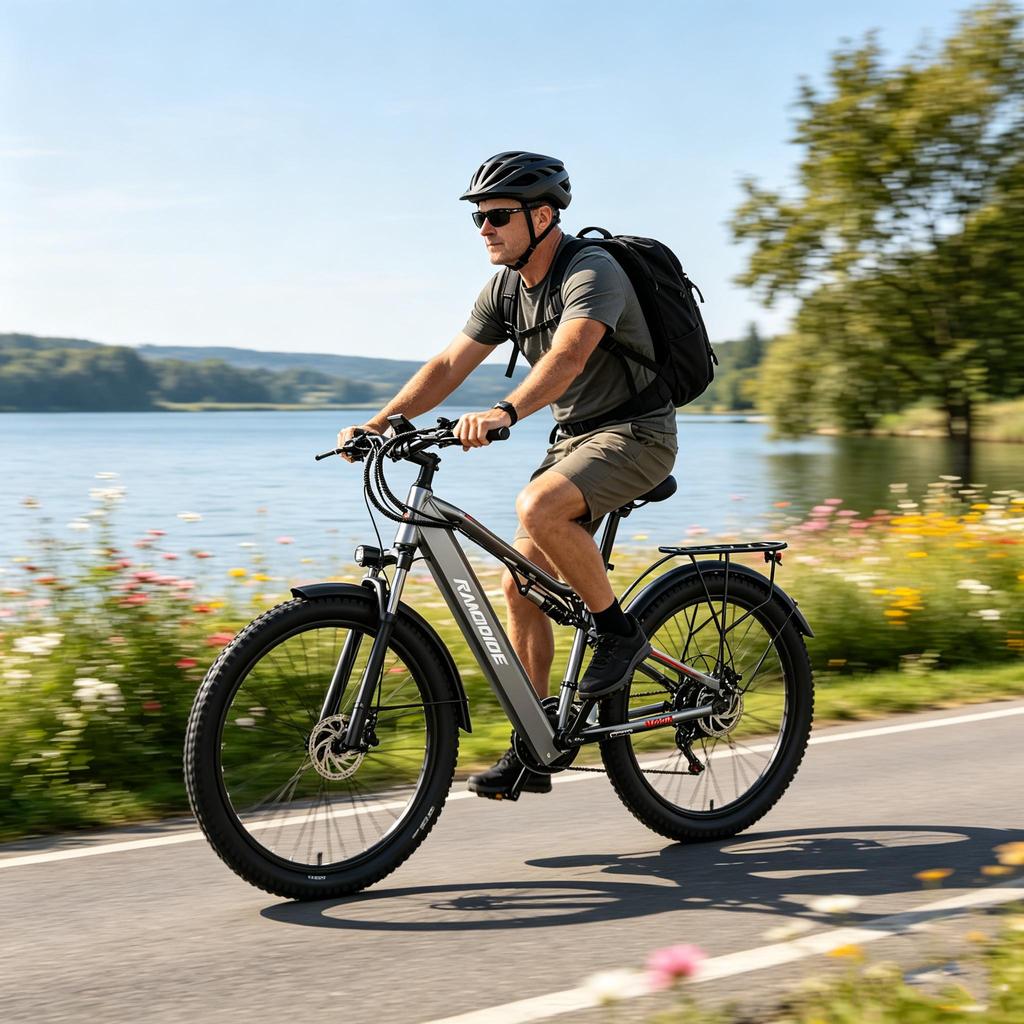 RANDRIDE 27,5 Zoll Elektrofahrrad Mann Vollfederung Mountainbike SHIMANO Hydraulikbremse 1000w E-Bike für Erwachsene