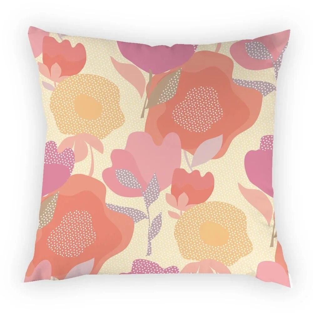 Dekorativt blomstertrekk til putevar sofa hjemmedekor farger