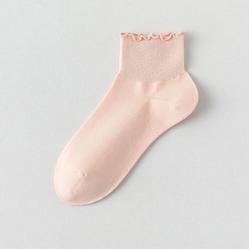 Women's Shallow Short Socks, Summer Thin Loose Lace Boneless Pure Cotton Postpartum Socks, Socks for The Elderly with Swollen and Plump Feet