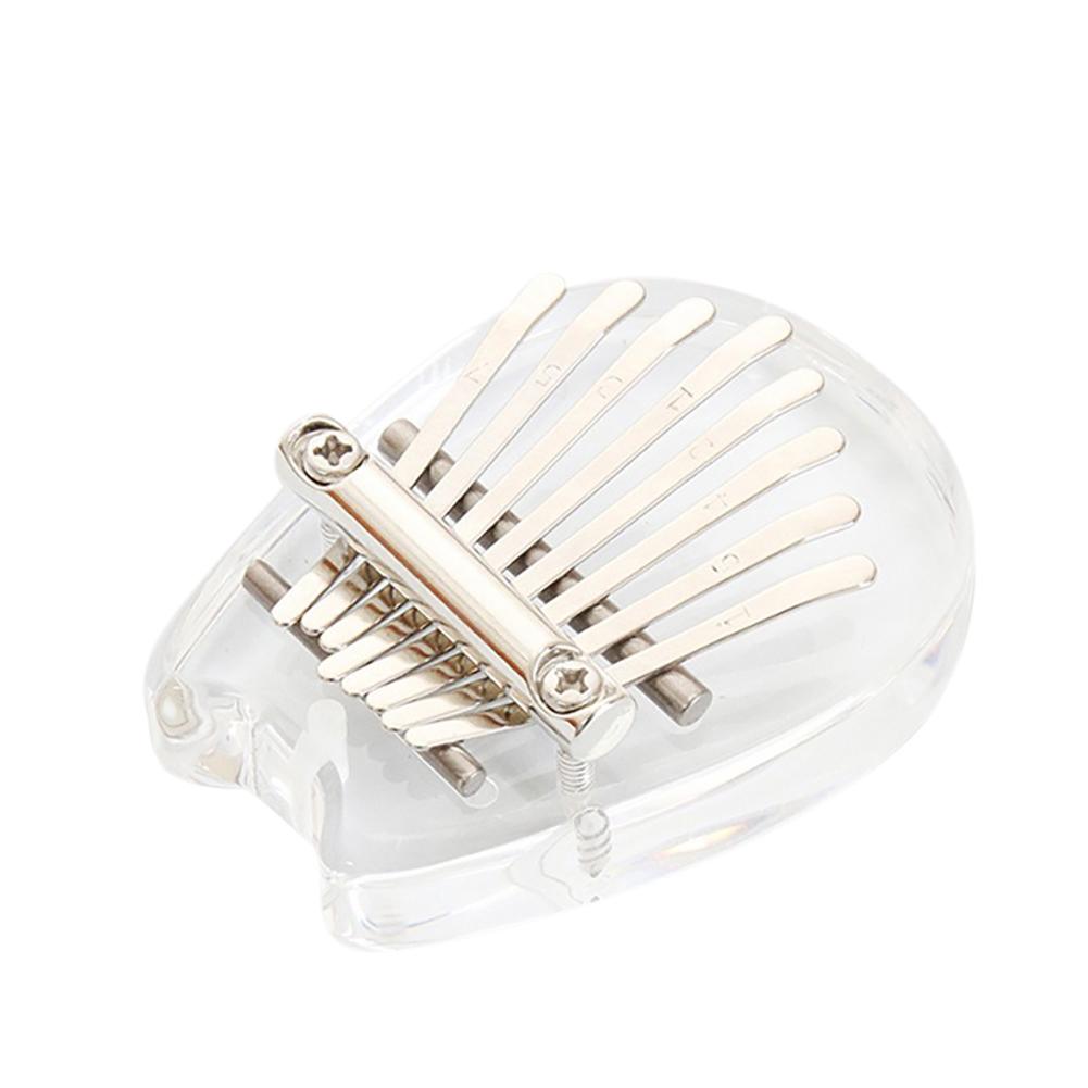 Mini Crystal Finger Piano Acrylic 8-tone Kalimba Thumb Piano Cute Christmas Music Gifts Keyboard Instrument for Children Trainer