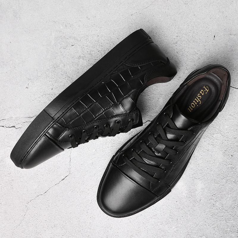High End Brand Men's Genuine Leather Casual Shoes Simple Black Men's Office Business Shoes Fashionable Oxford Shoes Versatile