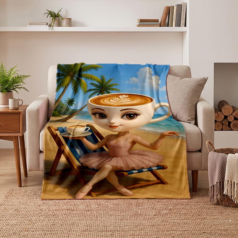 Ballerina Cappuccina Soft Warm Flannel Blankets Comfortable Blanket for Home Decoration Gifting