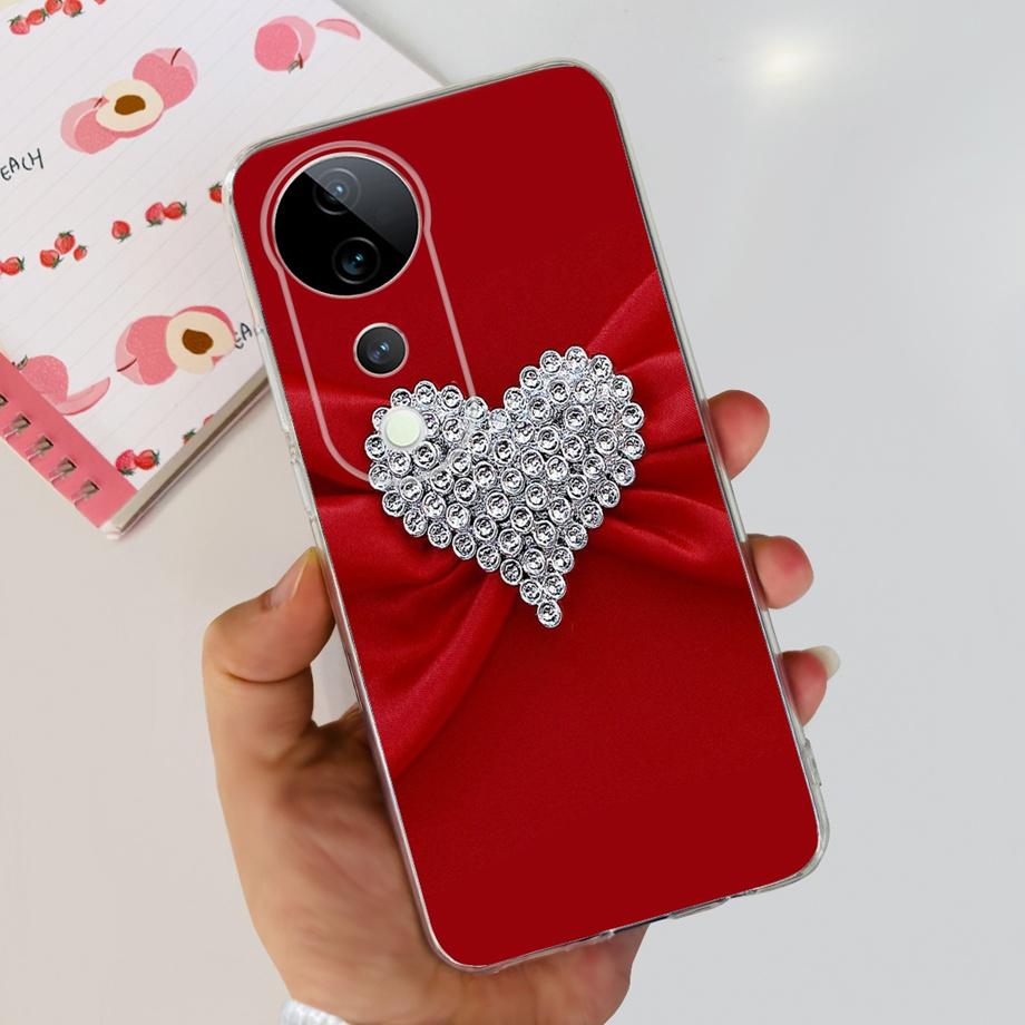 For Vivo V40 / V40 SE / V30 / V30 PRO / V30 Lite Back Cover Case Soft Clear Silicone Shockproof Protection Funda Women Fashion