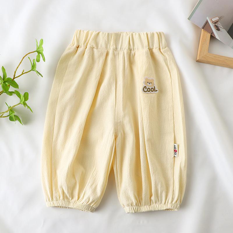 Summer Arrival A-Line Cotton Wide-Leg Lantern Pants with Elastic Cuffs for Babies