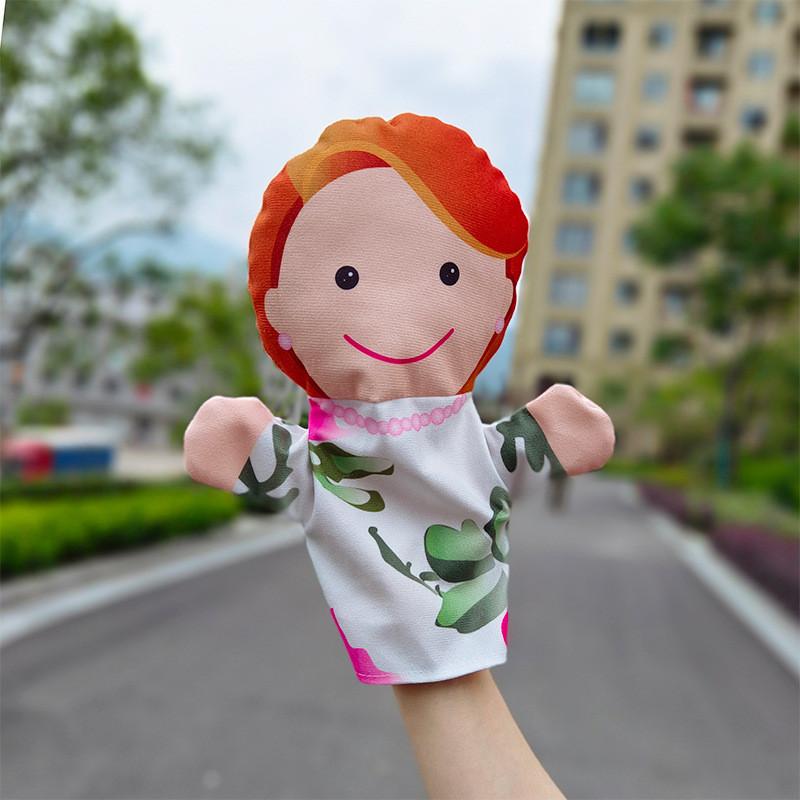 Family Plush Members Glove Puppet With Short Plush Preschool Entertainment Doll