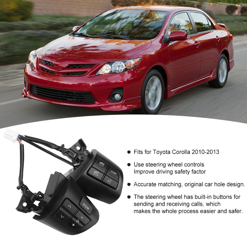 Steering Wheel Switches Left Right Buttons Fits for Toyota Corolla 2010 2013(Black )
