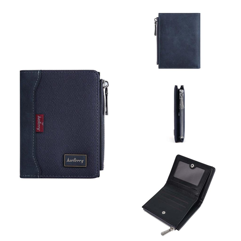 Men's Baellerry European & American Business Anti-Theft Card Holder Wallet with Zipper Coin Purse.
